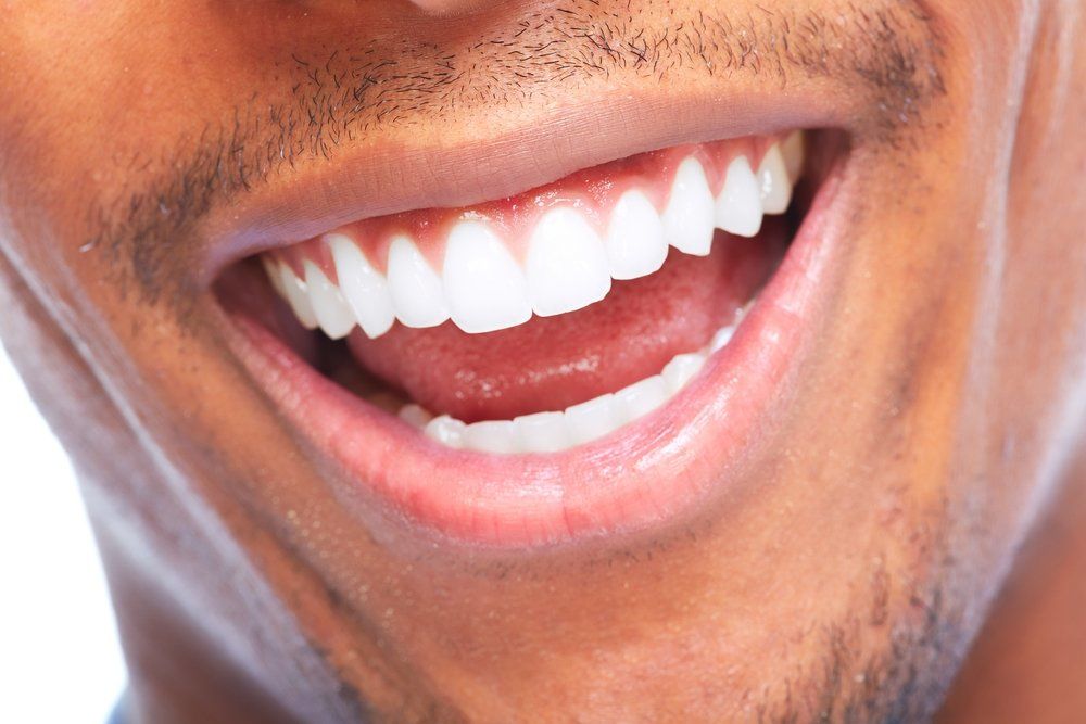 closeup of perfectly shaped teeth