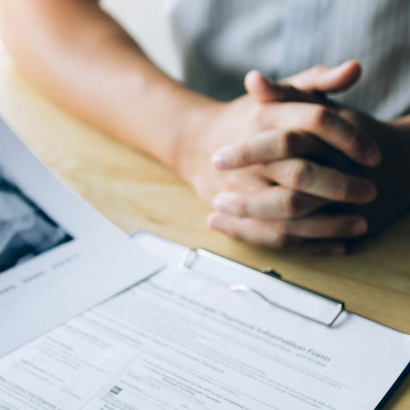 A person considering financing options