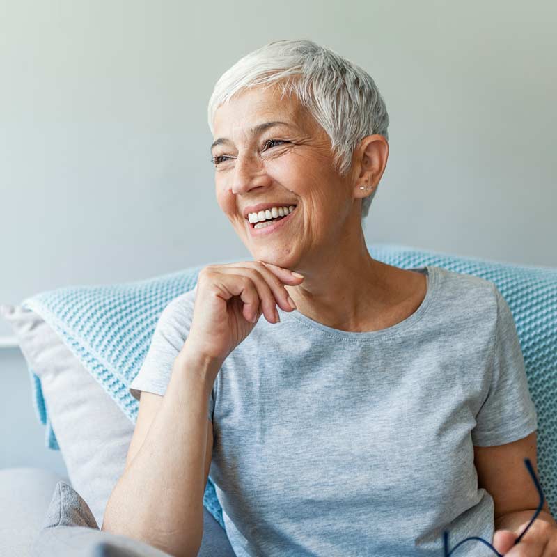 A woman with a healthy smile