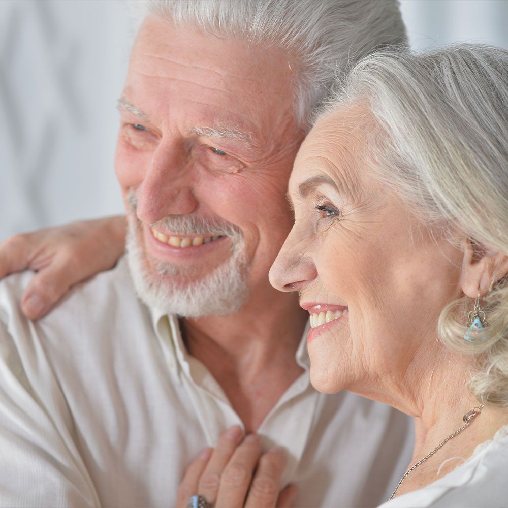 Smiling senior couple